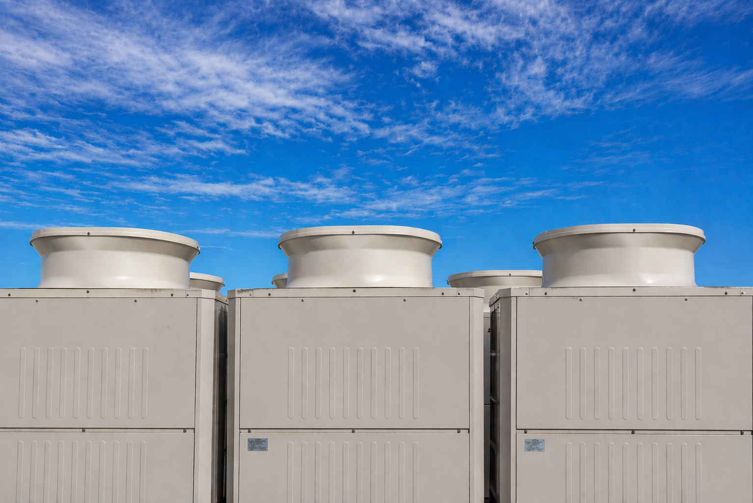 VRF outdoor units on a building installation